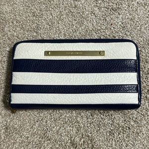 Vintage BRAHMIN Suri Zip Around Wallet - Striped Iris Corsica